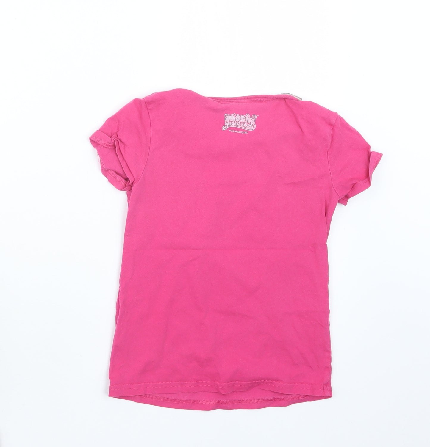 F&F Girls Pink   Basic T-Shirt Size 7-8 Years  - Moshi Monsters