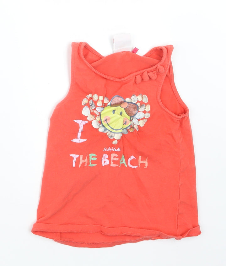 Smiley World Girls Orange   Basic Tank Size 6 Years