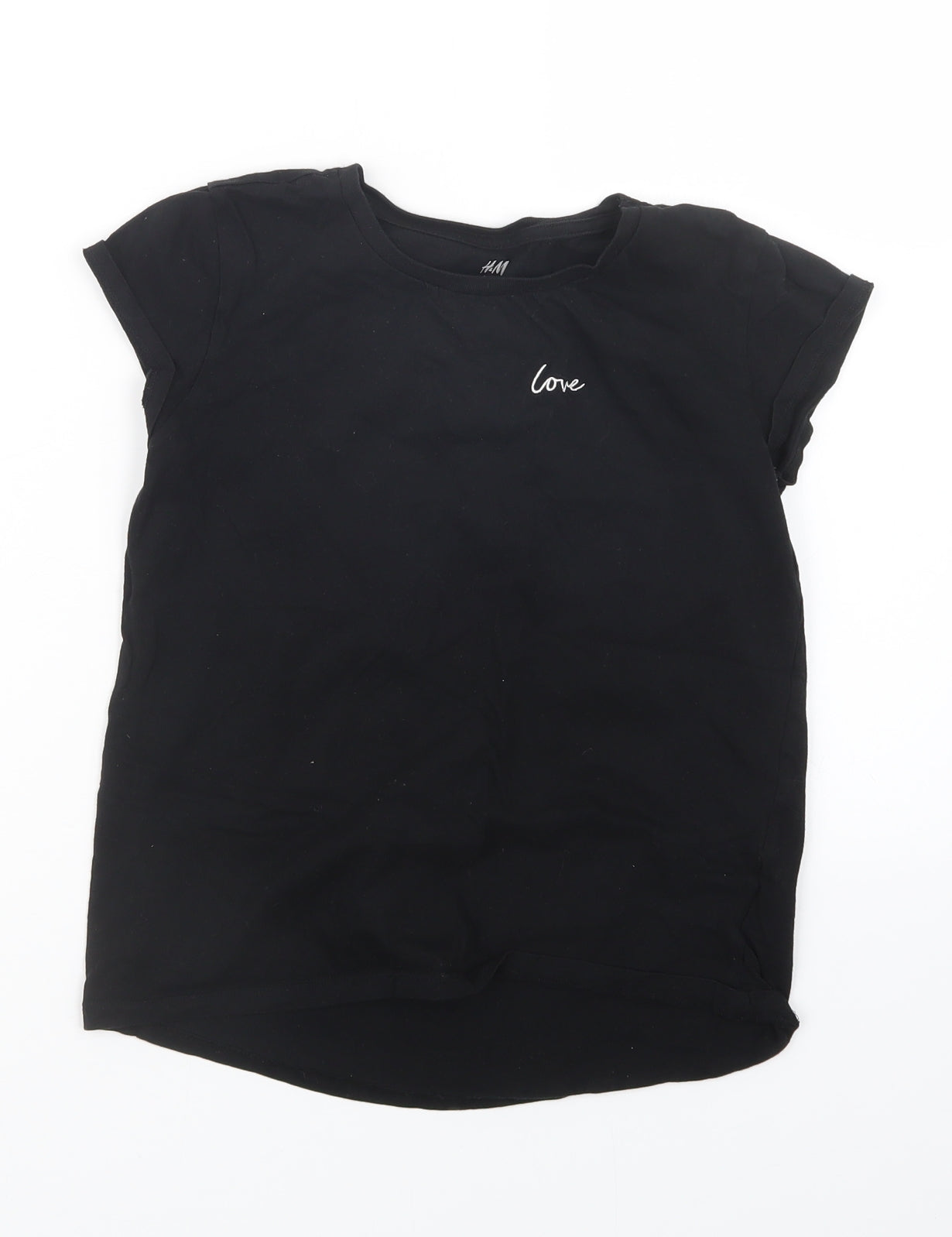 H&M Girls Black   Basic T-Shirt Size 10-11 Years