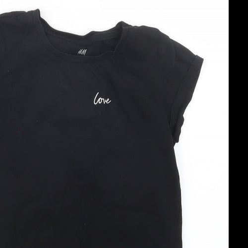 H&M Girls Black   Basic T-Shirt Size 10-11 Years