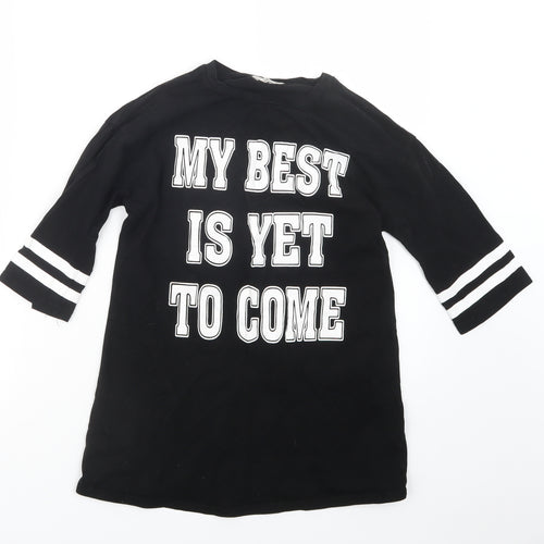 SheIn Girls Black   Basic T-Shirt Size 10 Years