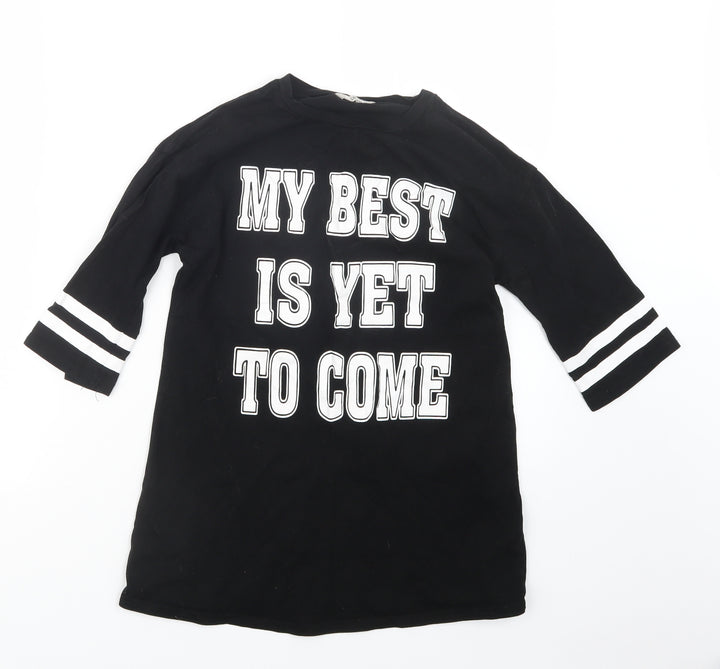 SheIn Girls Black Basic T-Shirt Size 10 Years