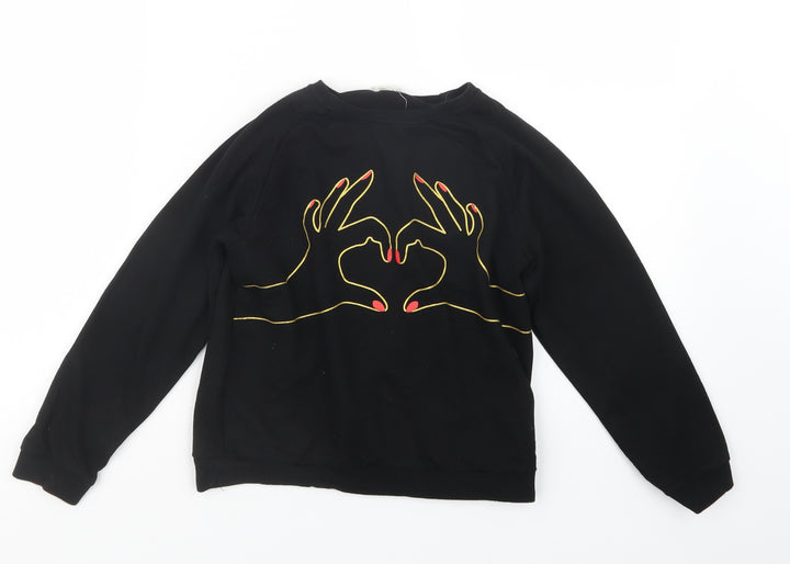 SheIn Girls Black Pullover Jumper Size 10 Years