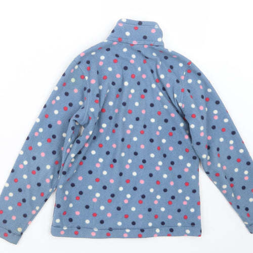 Lands' End Girls Blue Polka Dot  Pullover Sweatshirt Size 6-7 Years
