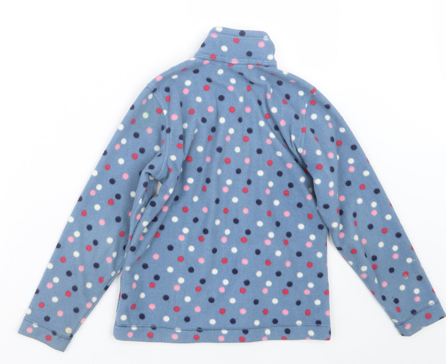 Lands' End Girls Blue Polka Dot  Pullover Sweatshirt Size 6-7 Years