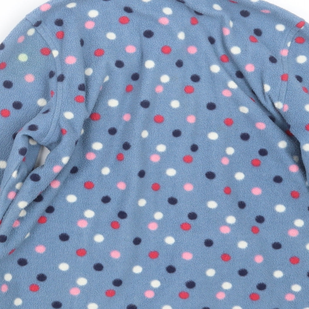 Lands' End Girls Blue Polka Dot  Pullover Sweatshirt Size 6-7 Years