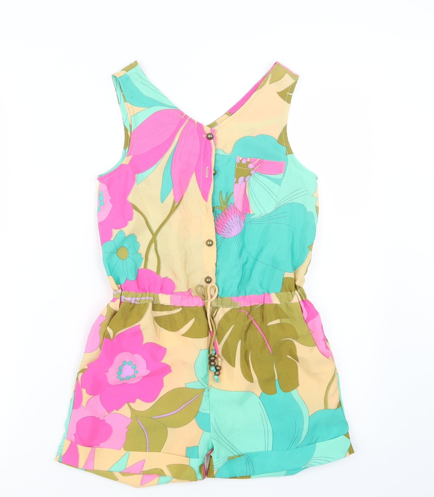 NEXT Girls Pink Geometric  Playsuit One-Piece Size 9 Years