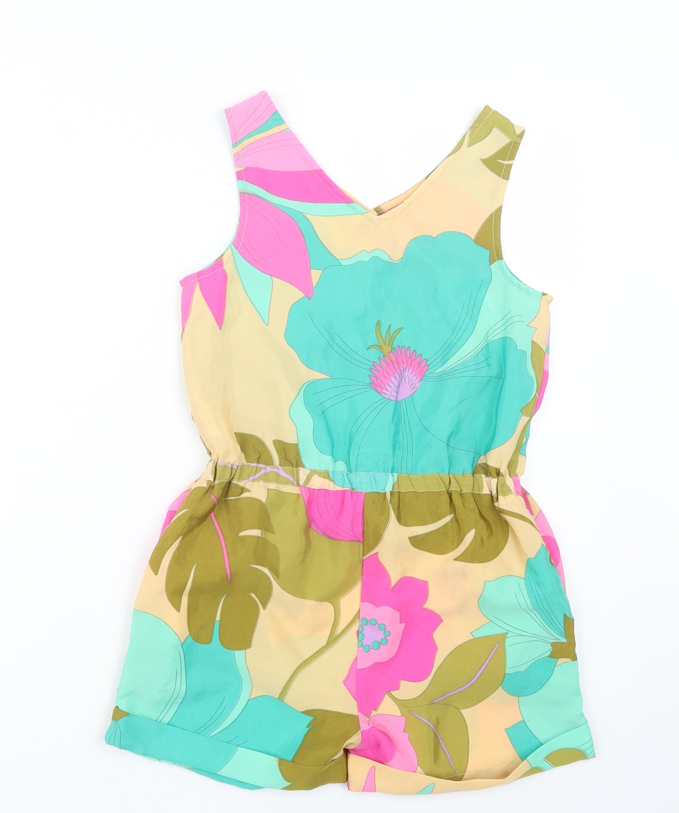 NEXT Girls Pink Geometric  Playsuit One-Piece Size 9 Years