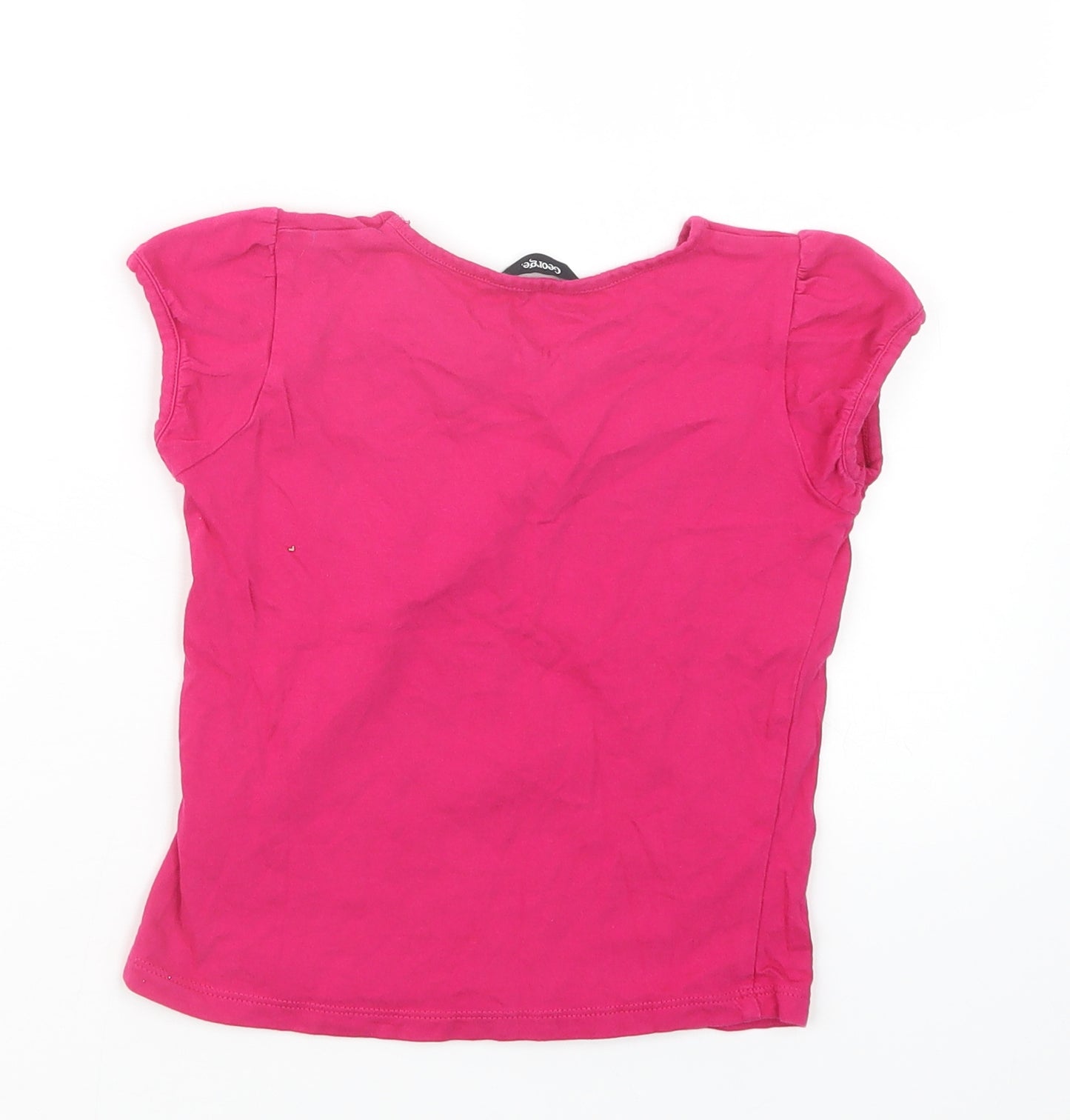 George Girls Pink   Basic T-Shirt Size 5-6 Years