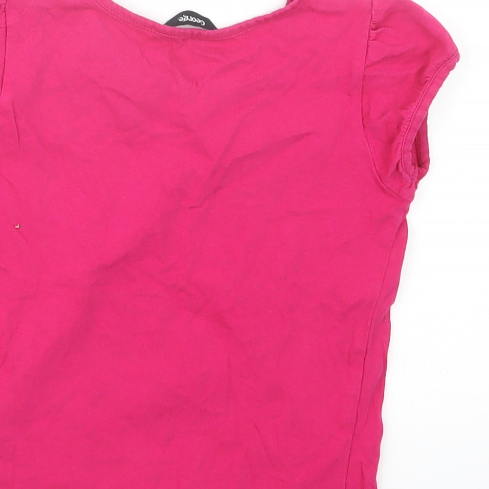 George Girls Pink   Basic T-Shirt Size 5-6 Years