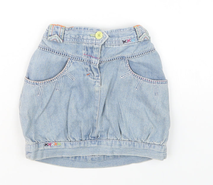 Cherokee Girls Blue Denim Straight & Pencil Skirt Size 5-6 Years