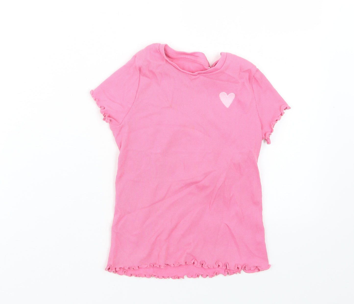 George Girls Pink   Basic T-Shirt Size 5-6 Years