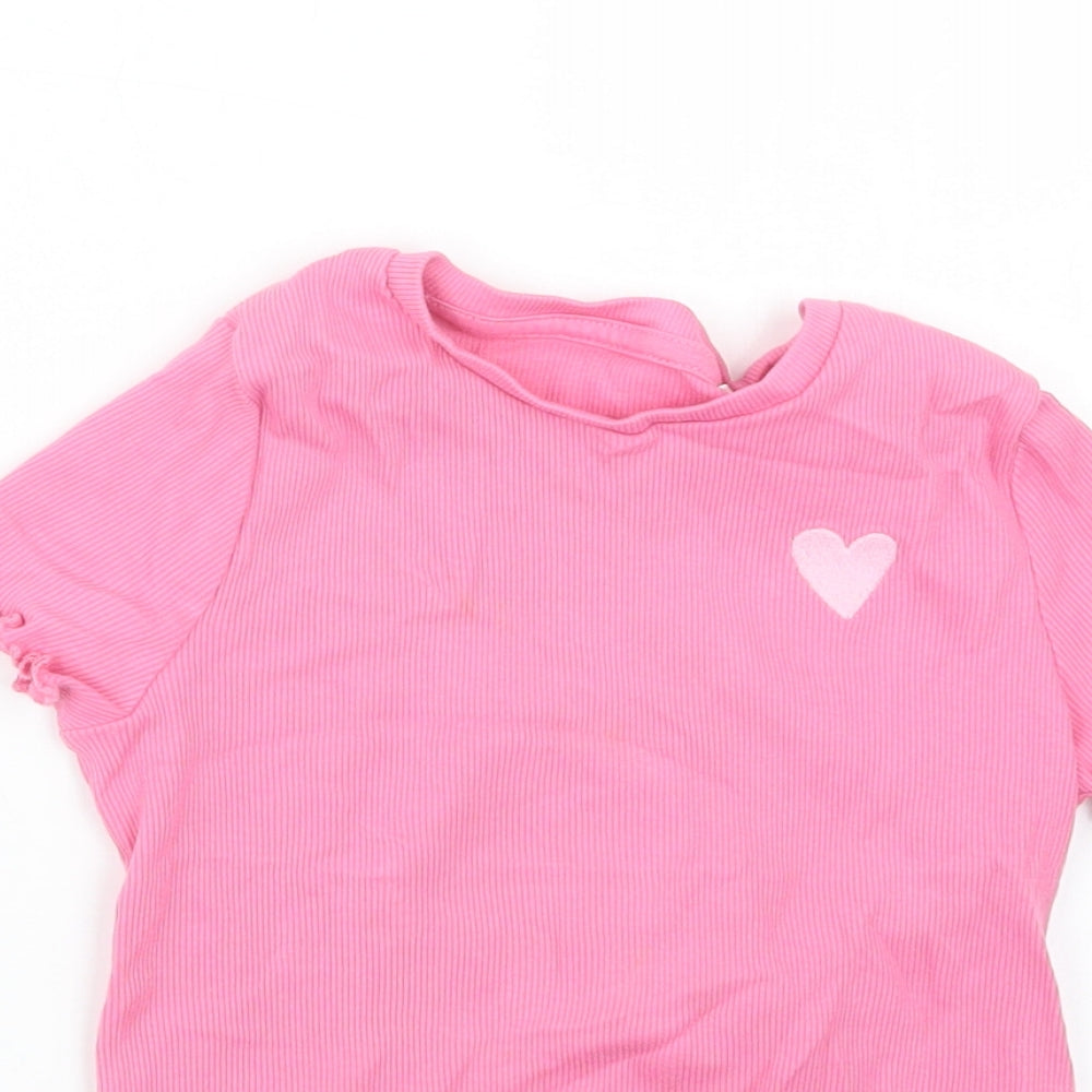 George Girls Pink   Basic T-Shirt Size 5-6 Years