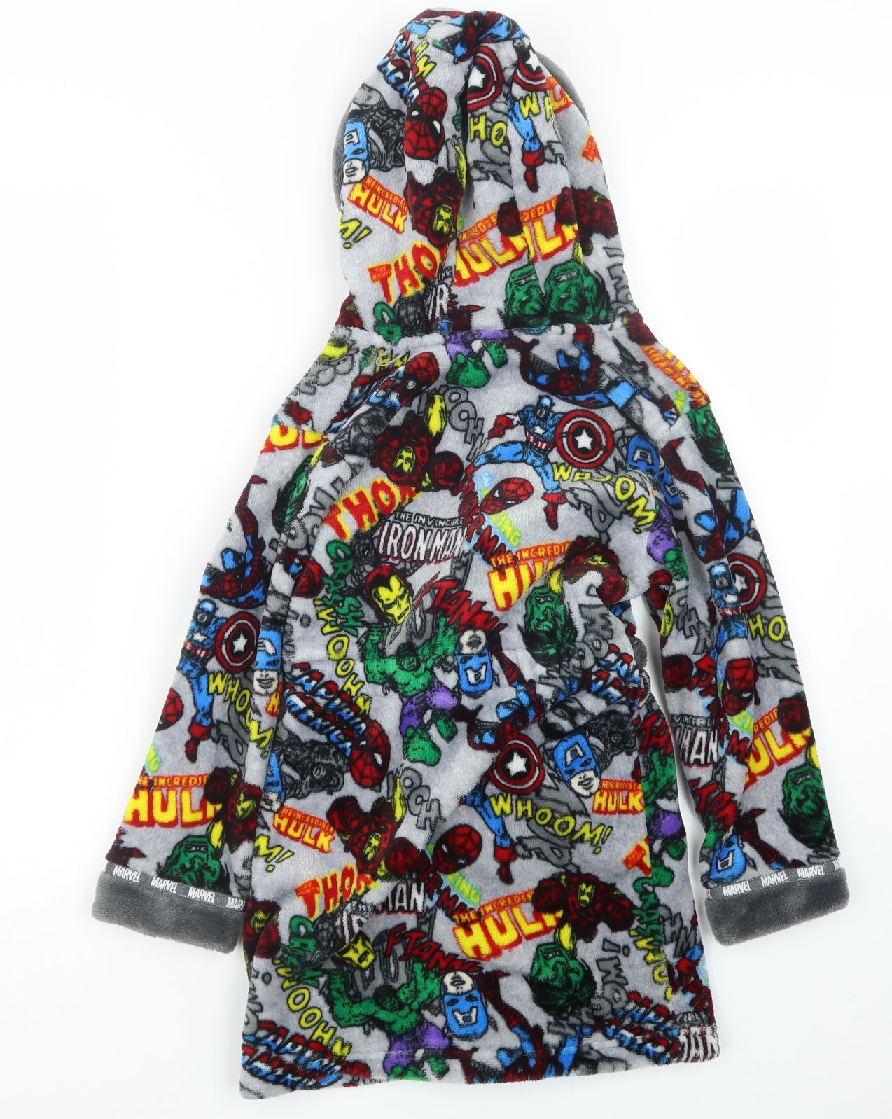 Marvel Comics Boys Grey Geometric   Robe Size 8 Years  - Marvel