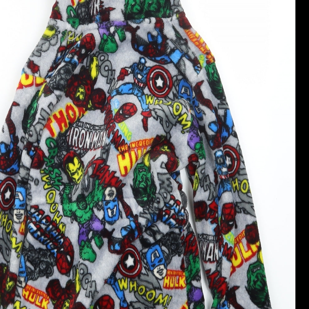 Marvel Comics Boys Grey Geometric   Robe Size 8 Years  - Marvel