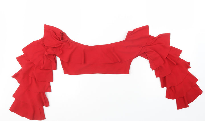 I SAW IT FIRST Womens Red   Cropped T-Shirt Size 6