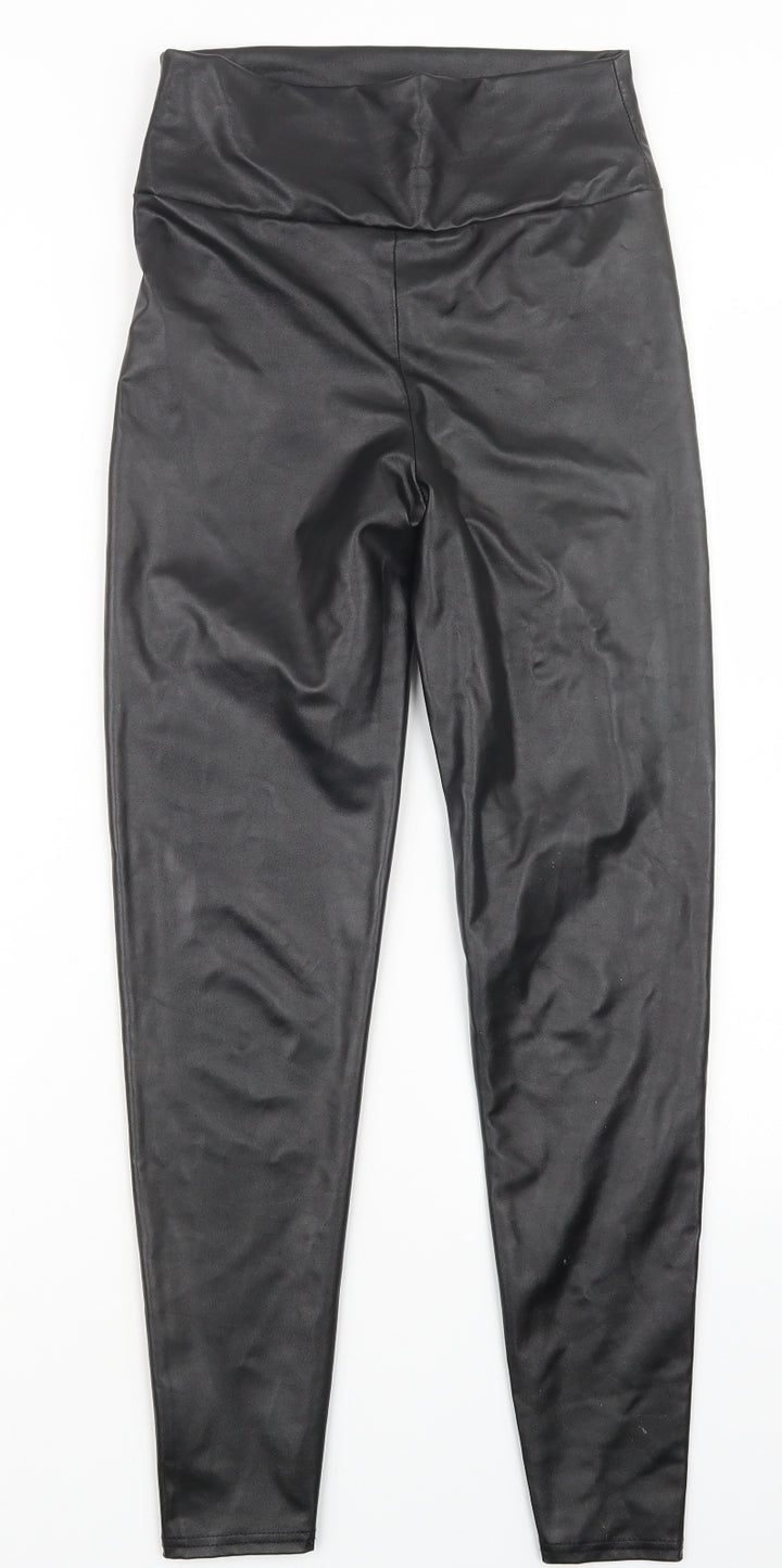 Quiz Womens Black Trousers Size 6 L27 in