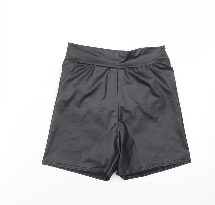 PRETTYLITTLETHING Womens Black Boyfriend Shorts Size 10