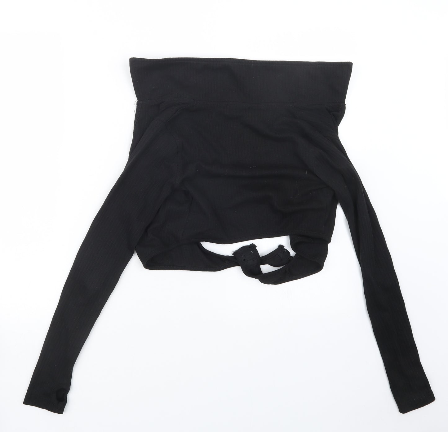 PRETTYLITTLETHING Womens Black   Cropped T-Shirt Size 10