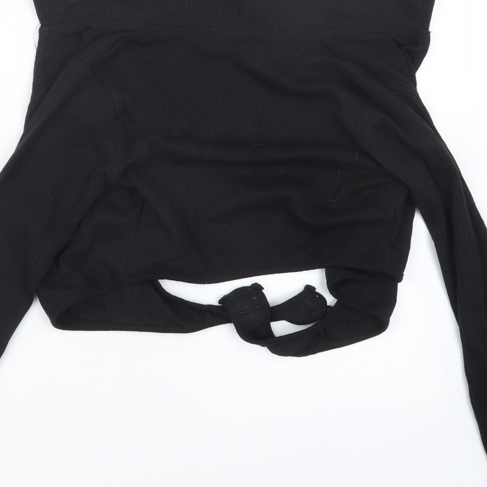 PRETTYLITTLETHING Womens Black   Cropped T-Shirt Size 10