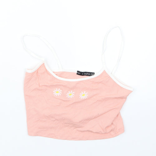 Zaful Womens Pink   Cropped T-Shirt Size 10