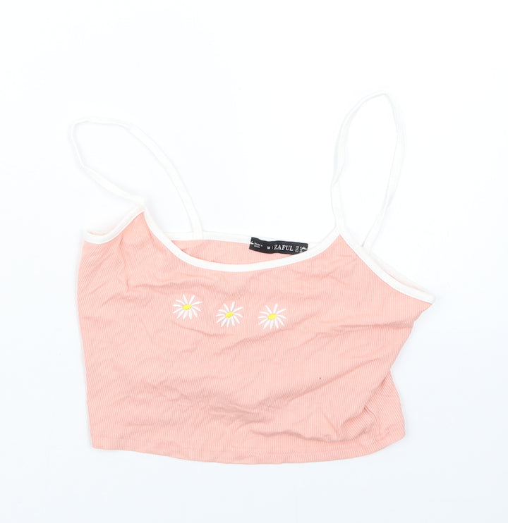 Zaful Womens Pink   Cropped T-Shirt Size 10