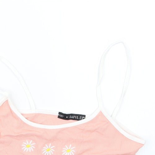 Zaful Womens Pink   Cropped T-Shirt Size 10