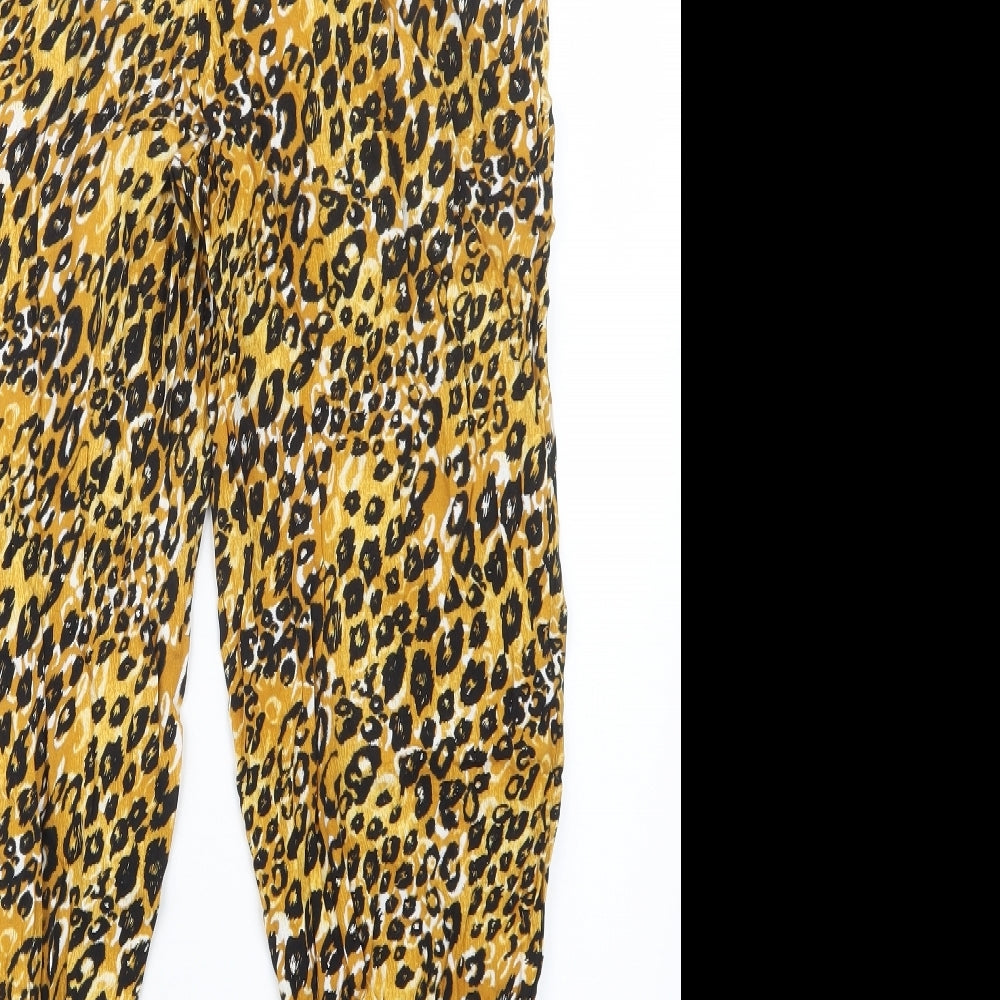 New Look Womens Black Geometric  Trousers  Size 12 L27 in