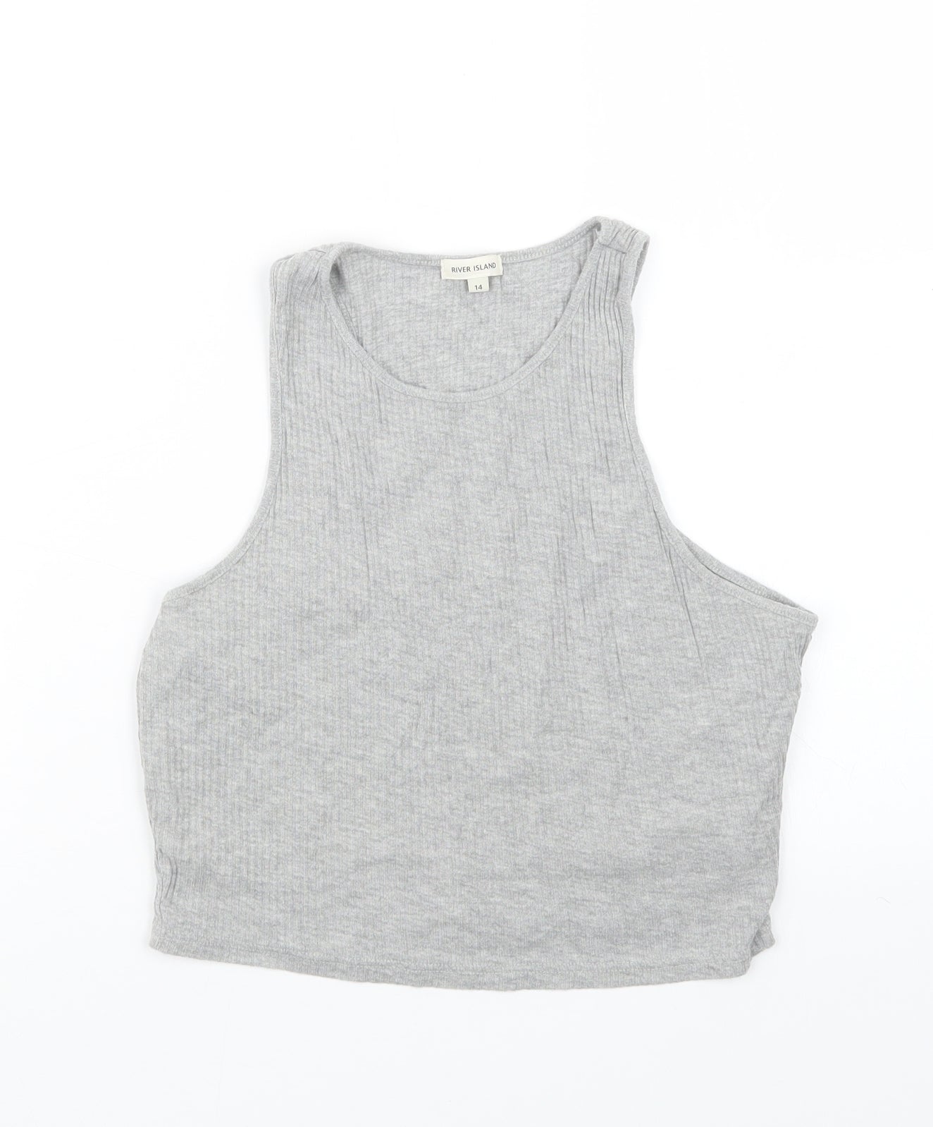 River Island Womens Grey   Cropped T-Shirt Size 14