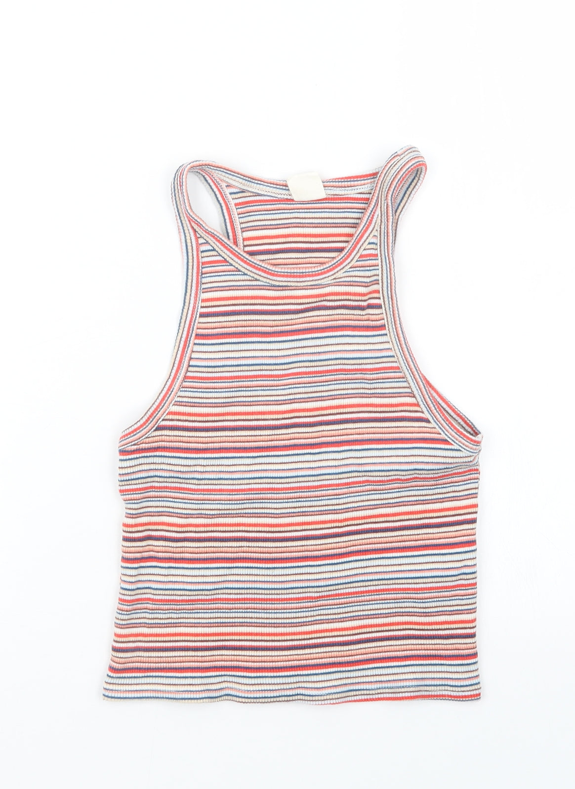 Urban Outfitters Womens Red Striped  Cropped T-Shirt Size M