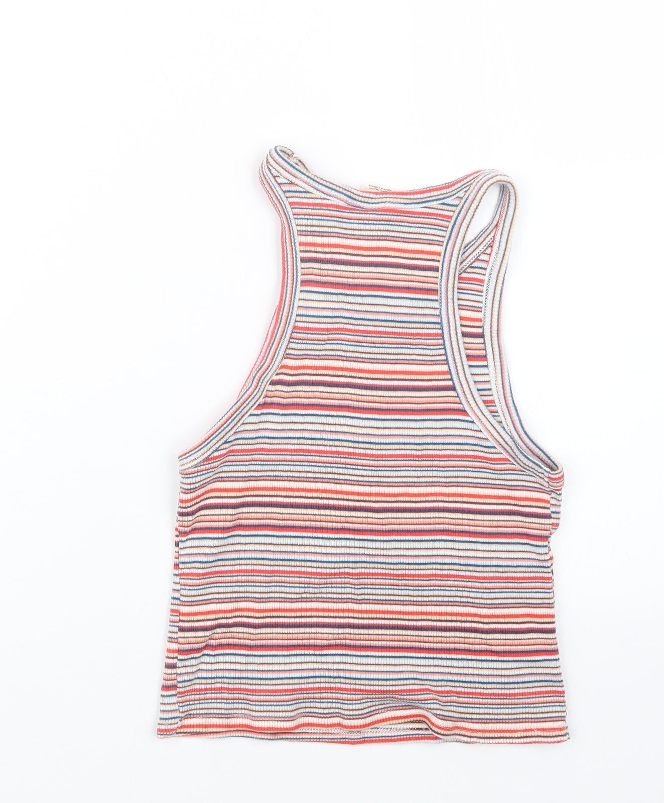 Urban Outfitters Womens Red Striped  Cropped T-Shirt Size M