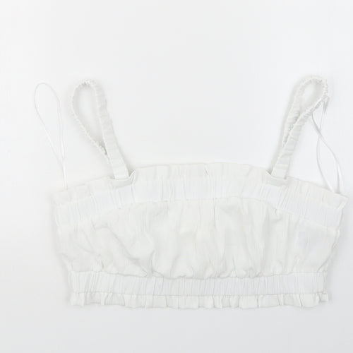 H&M Womens White   Cropped T-Shirt Size M