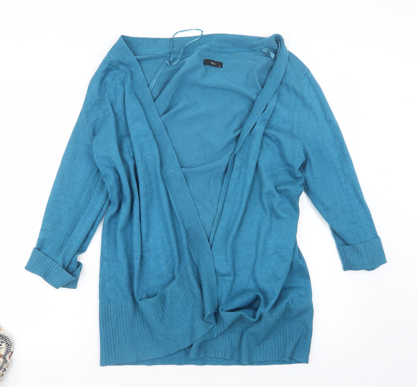 M&Co Womens Blue  Knit Cardigan Jumper Size 16