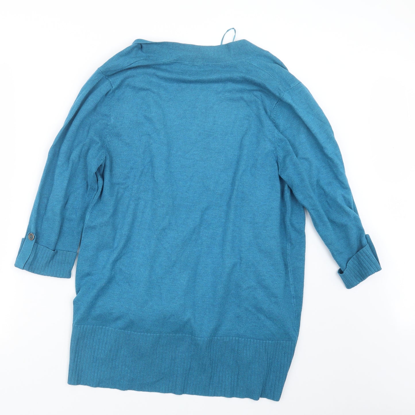M&Co Womens Blue  Knit Cardigan Jumper Size 16