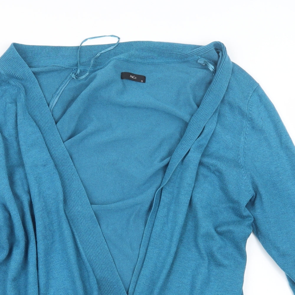 M&Co Womens Blue  Knit Cardigan Jumper Size 16
