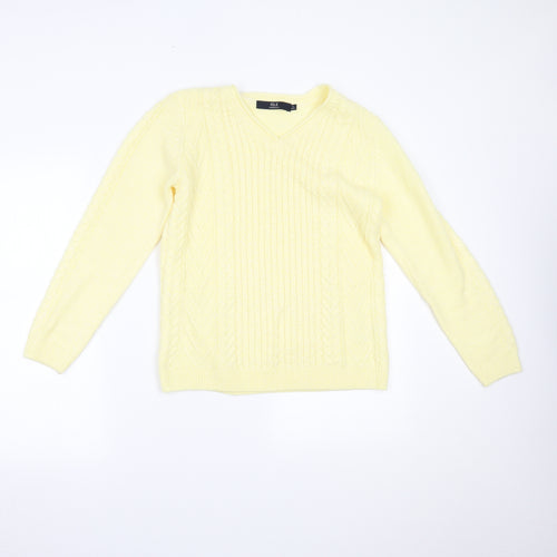 Isle Essentials Womens Yellow   Pullover Jumper Size S