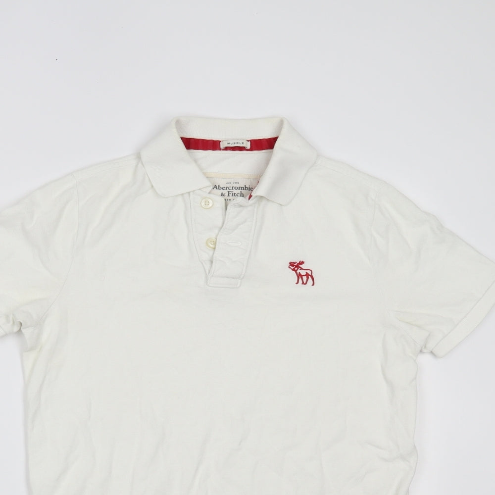 Abercrombie & Fitch Mens White    Polo Size M