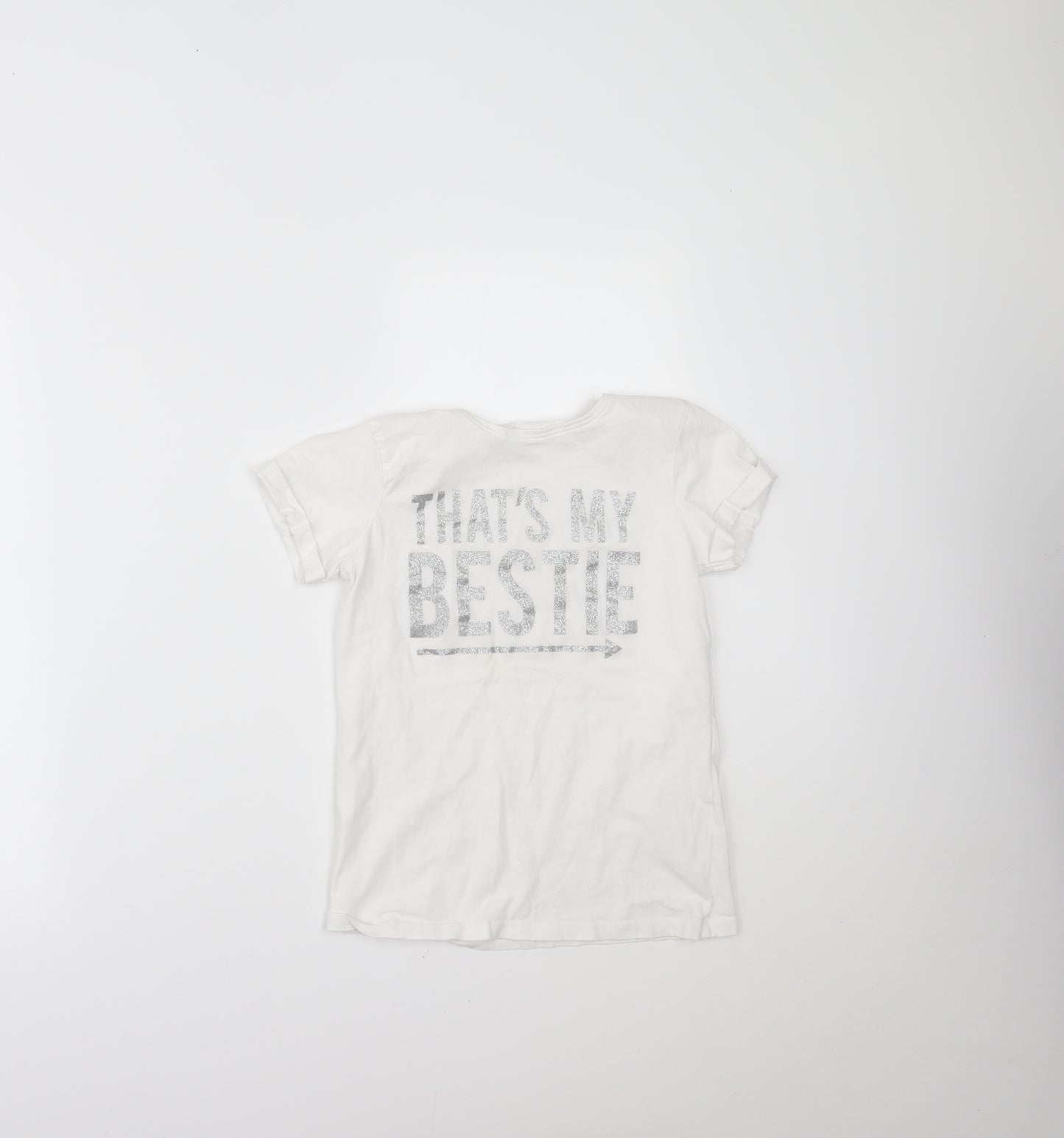 Primark Girls White   Pullover T-Shirt Size 10-11 Years