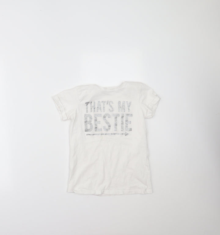 Primark Girls White   Pullover T-Shirt Size 10-11 Years