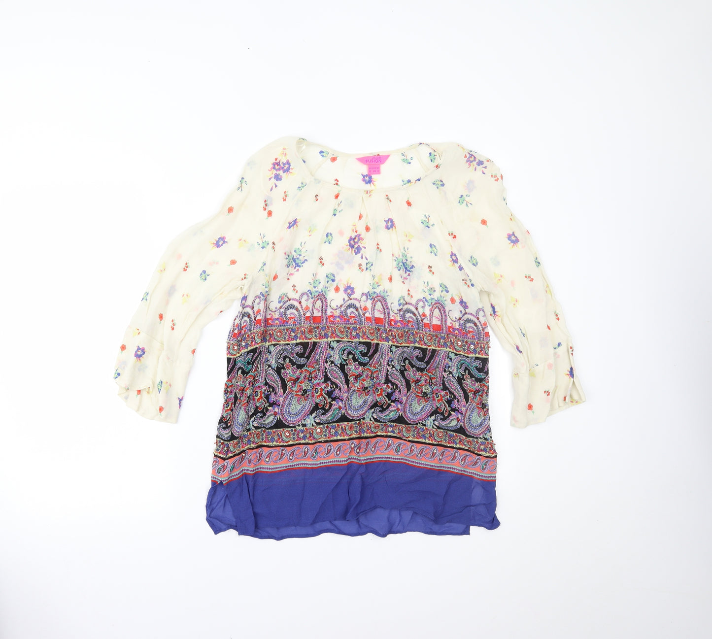 Monsoon Womens Multicoloured Paisley  Basic Blouse Size 12