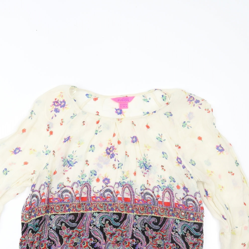 Monsoon Womens Multicoloured Paisley  Basic Blouse Size 12