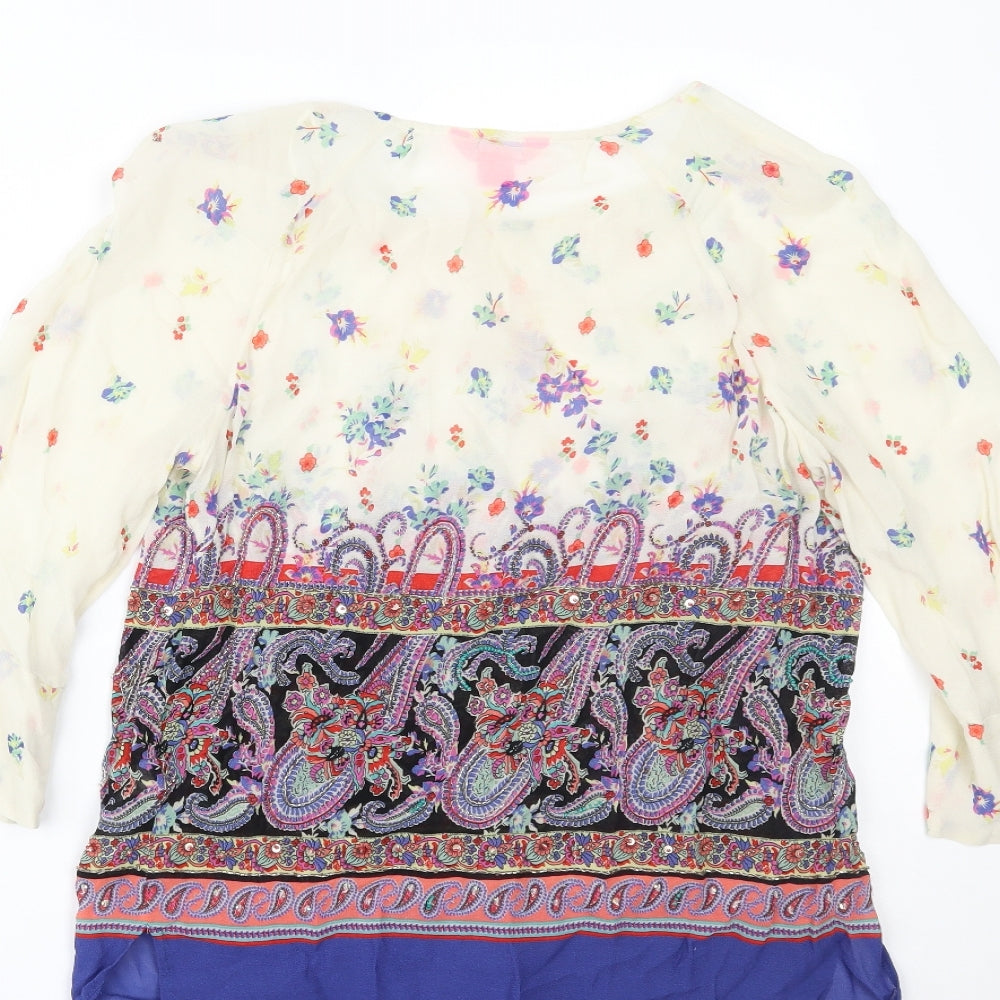 Monsoon Womens Multicoloured Paisley  Basic Blouse Size 12
