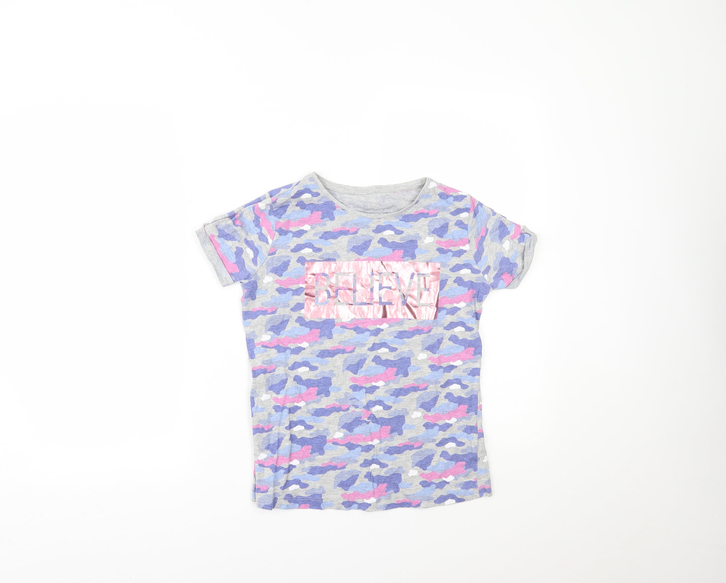Primark Girls Multicoloured Camouflage  Pullover T-Shirt Size 11-12 Years