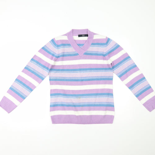 Isle Essentials Womens Multicoloured Striped  Pullover Jumper Size S