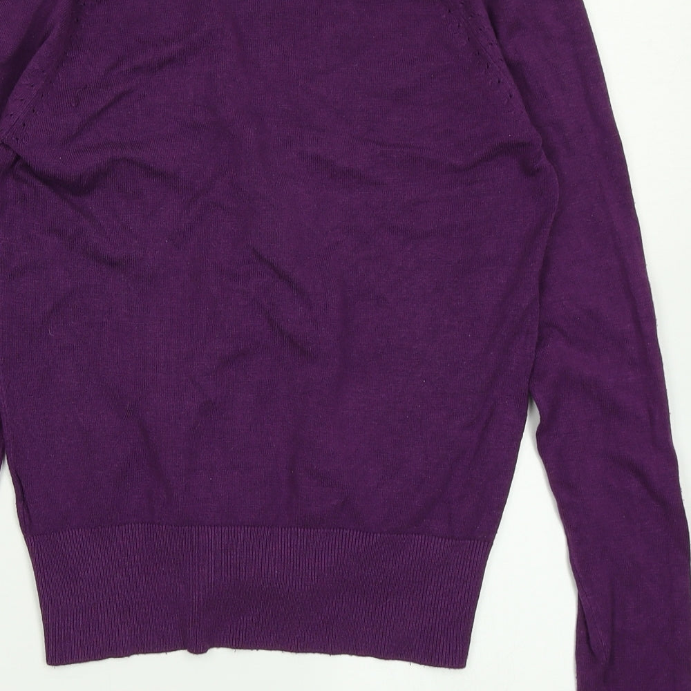New Look Womens Purple  Knit Cape Jumper Size 8