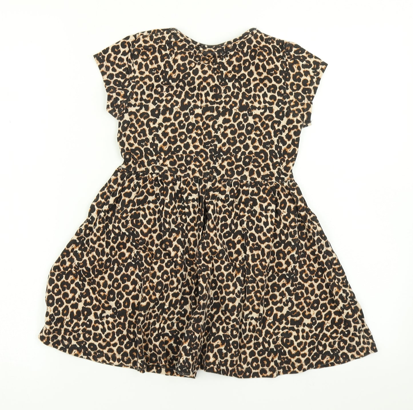 Matalan Girls Brown Animal Print  Skater Dress  Size 6 Years