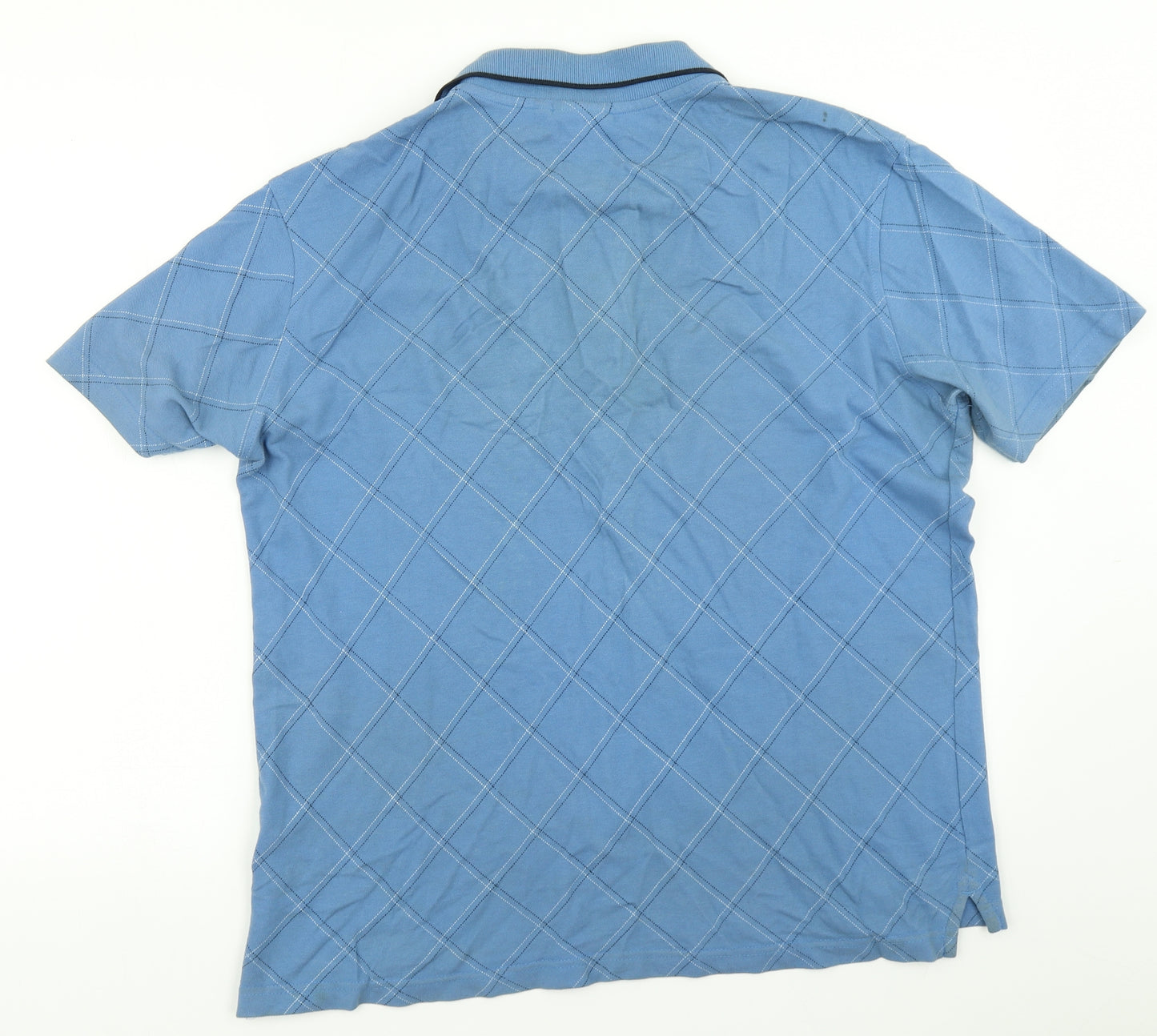 Penn Mens Blue Plaid   Polo Size M
