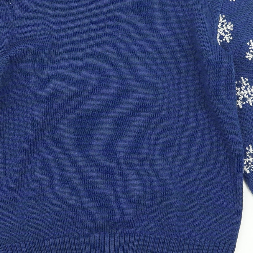 George Boys Blue  Knit Pullover Jumper Size 9-10 Years  - christmas Jumper