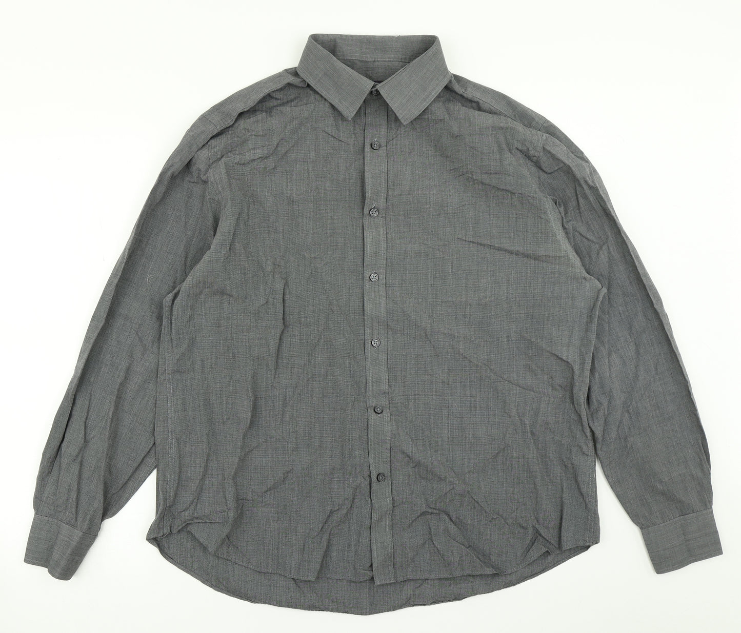 George Mens Grey    Dress Shirt Size 17.5