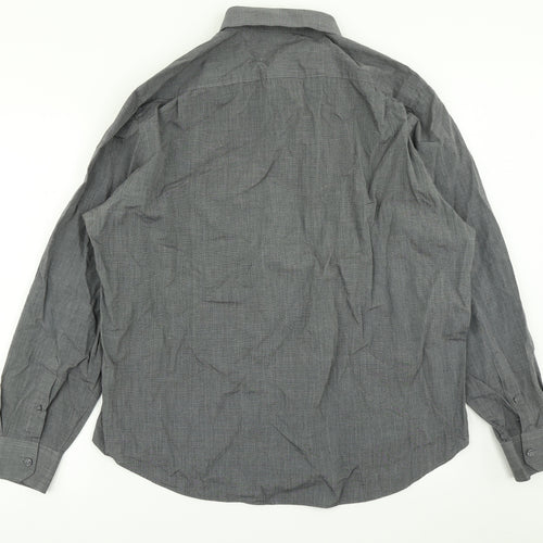 George Mens Grey    Dress Shirt Size 17.5